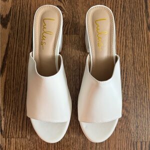 Lulus Curtis Platform Peep Toe High Heel - White.